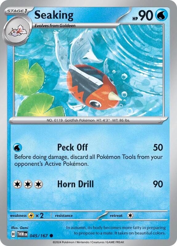 Seaking - Reverse Holofoil 045/167 Twilight Masquerade | Common Pokemon Card