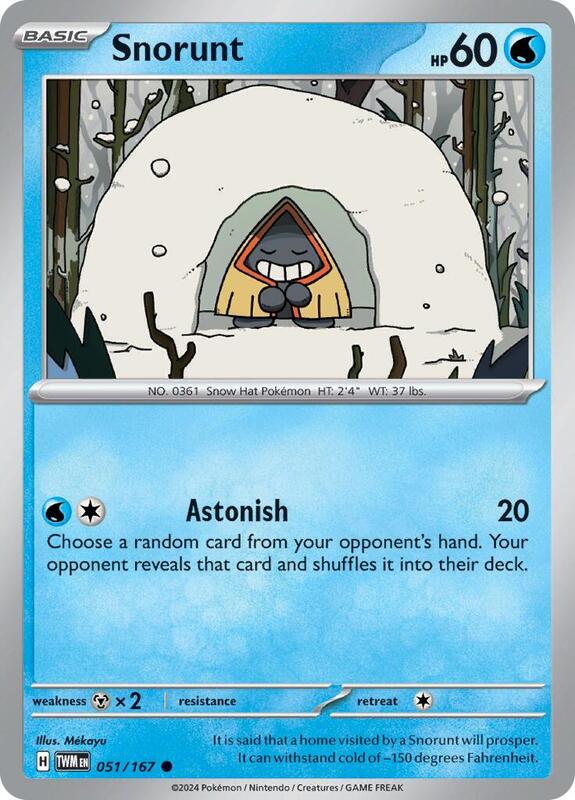 Snorunt - Reverse Holofoil 051/167 Twilight Masquerade | Common Pokemon Card