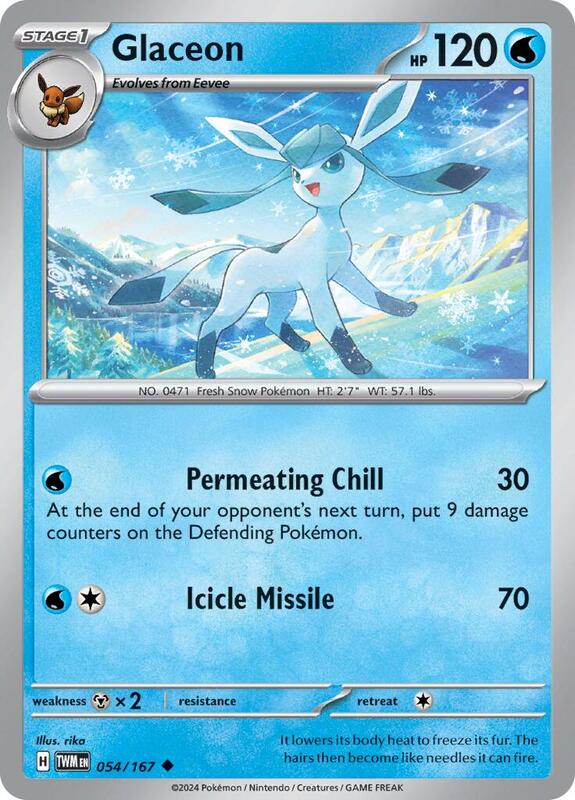 Glaceon - Reverse Holofoil 054/167 Twilight Masquerade | Uncommon Pokemon Card