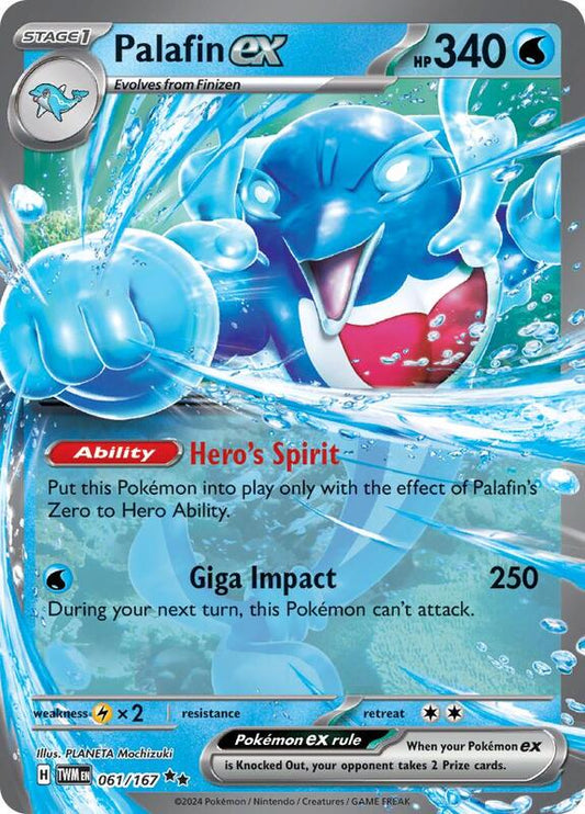 Palafin ex - 061/167 - Holofoil 061/167 Twilight Masquerade | Double Rare Pokemon Card