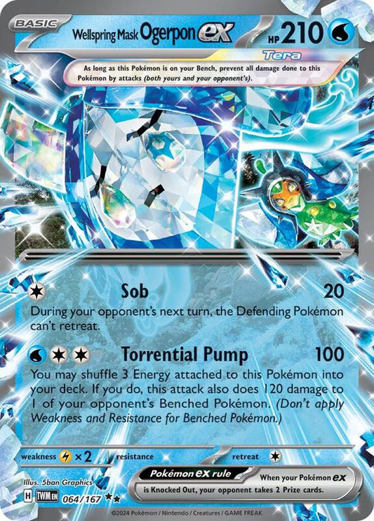 Wellspring Mask Ogerpon ex - 064/167 - Holofoil 064/167 Twilight Masquerade | Double Rare Pokemon Card