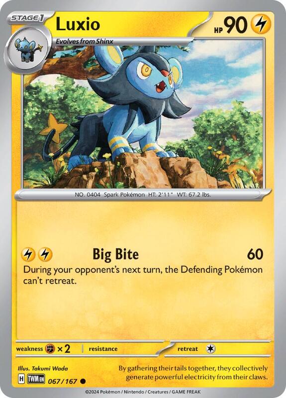 Luxio - Reverse Holofoil 067/167 Twilight Masquerade | Common Pokemon Card