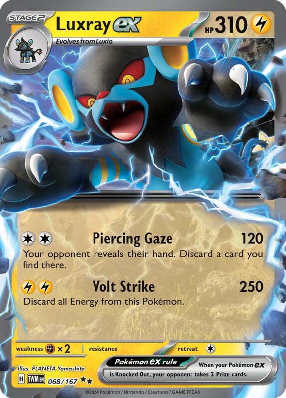 Luxray ex - 068/167 - Holofoil 068/167 Twilight Masquerade | Double Rare Pokemon Card