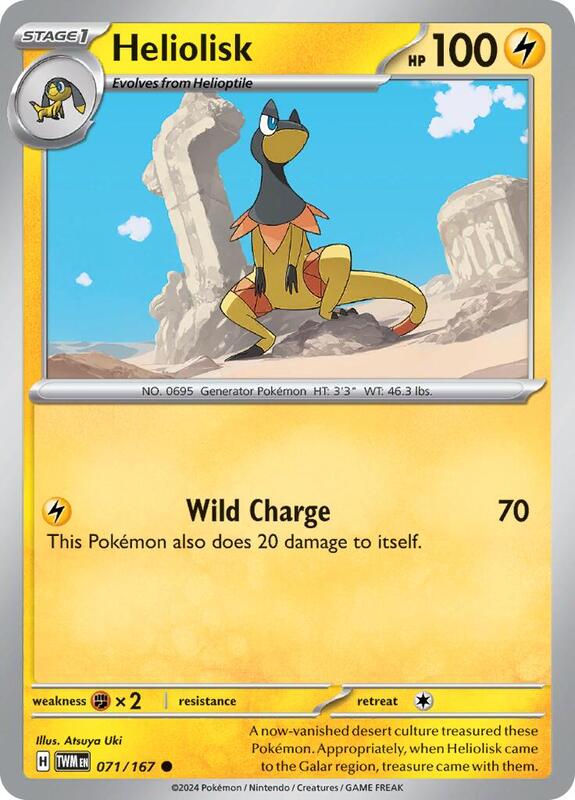 Heliolisk - 071/167 - Normal 071/167 Twilight Masquerade | Common Pokemon Card
