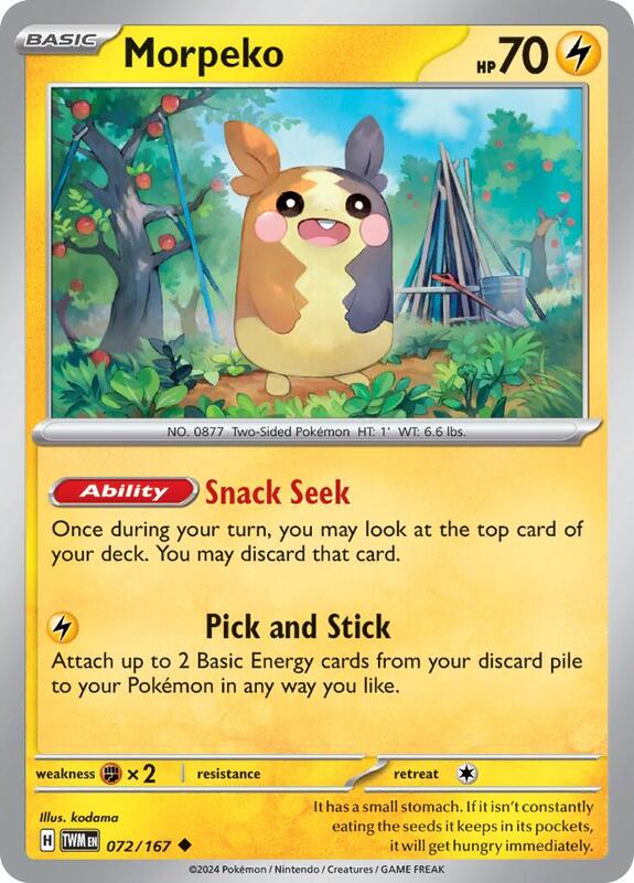 Morpeko - Reverse Holofoil 072/167 Twilight Masquerade | Uncommon Pokemon Card