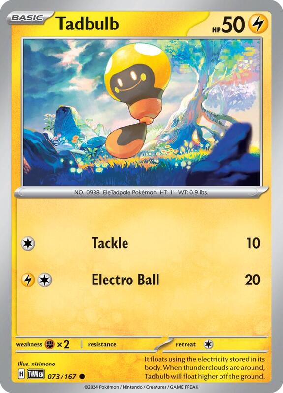 Tadbulb - Reverse Holofoil 073/167 Twilight Masquerade | Common Pokemon Card