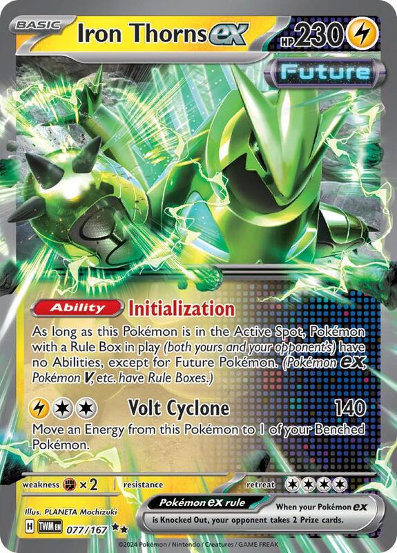 Iron Thorns ex - 077/167 - Holofoil 077/167 Twilight Masquerade | Double Rare Pokemon Card