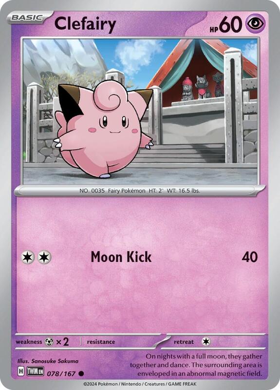 Clefairy - Reverse Holofoil 078/167 Twilight Masquerade | Common Pokemon Card