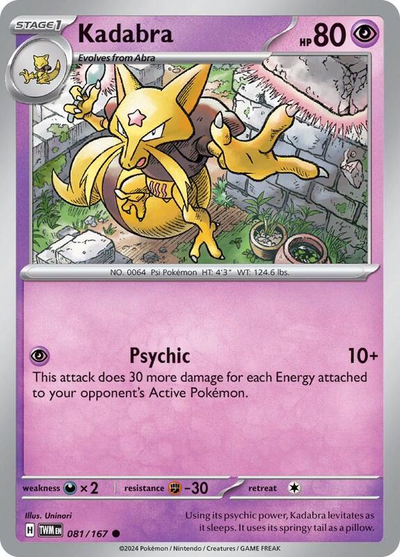 Kadabra - Reverse Holofoil 081/167 Twilight Masquerade | Common Pokemon Card