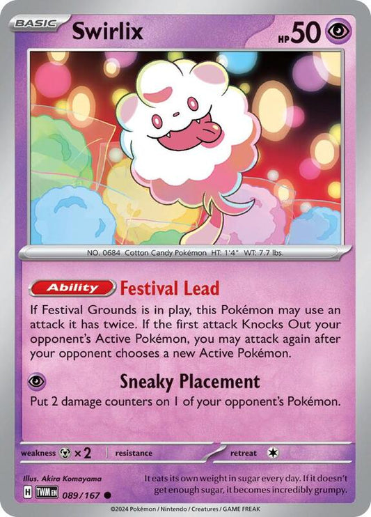 Swirlix - Normal 089/167 Twilight Masquerade | Common Pokemon Card