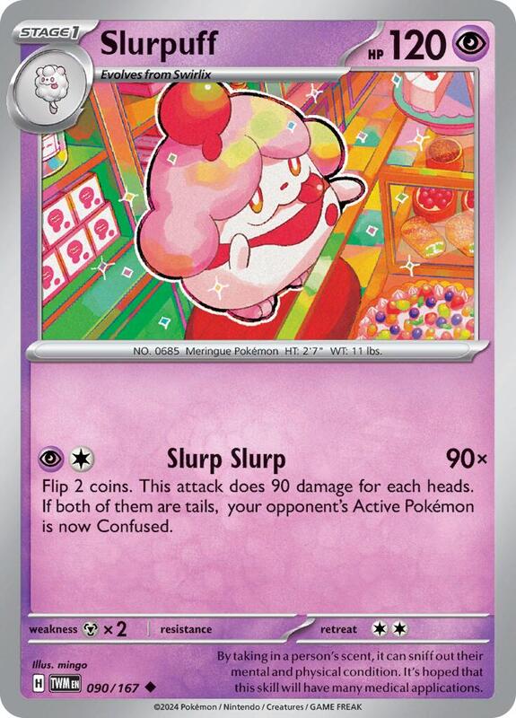 Slurpuff - Reverse Holofoil 090/167 Twilight Masquerade | Uncommon Pokemon Card
