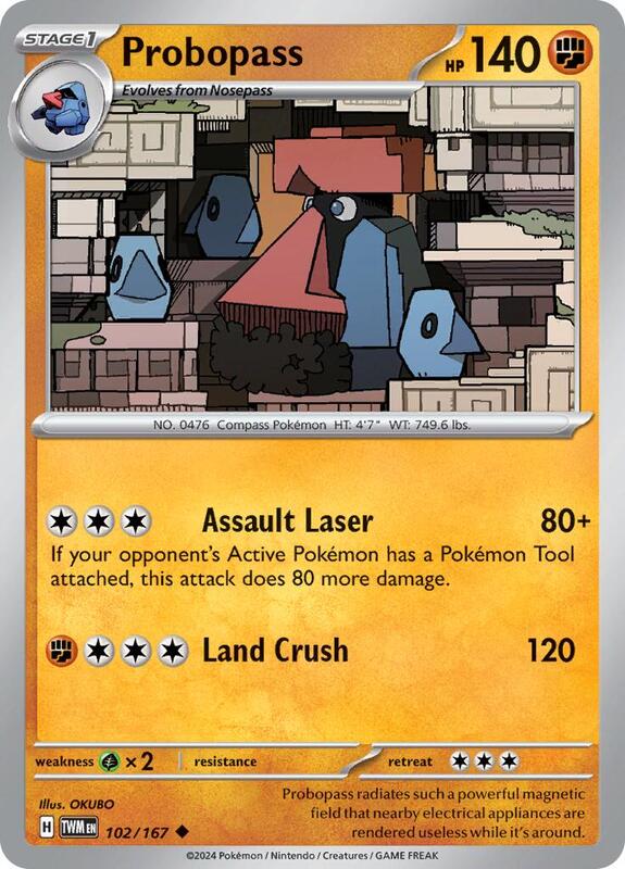 Probopass - 102/167 - Reverse Holofoil 102/167 Twilight Masquerade | Uncommon Pokemon Card