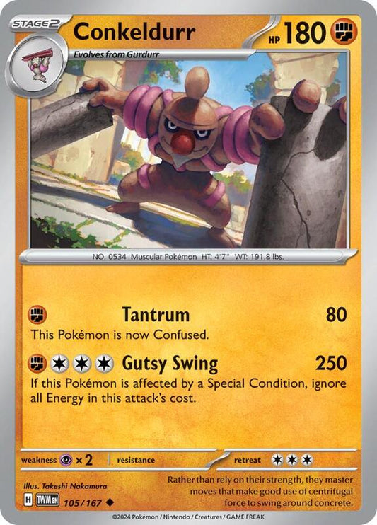 Conkeldurr - Normal 105/167 Twilight Masquerade | Uncommon Pokemon Card
