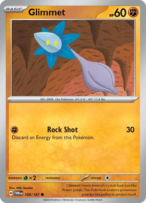 Glimmet - Reverse Holofoil 108/167 Twilight Masquerade | Common Pokemon Card