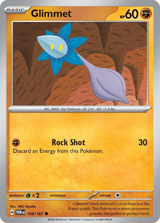 Glimmet - Reverse Holofoil 108/167 Twilight Masquerade | Common Pokemon Card