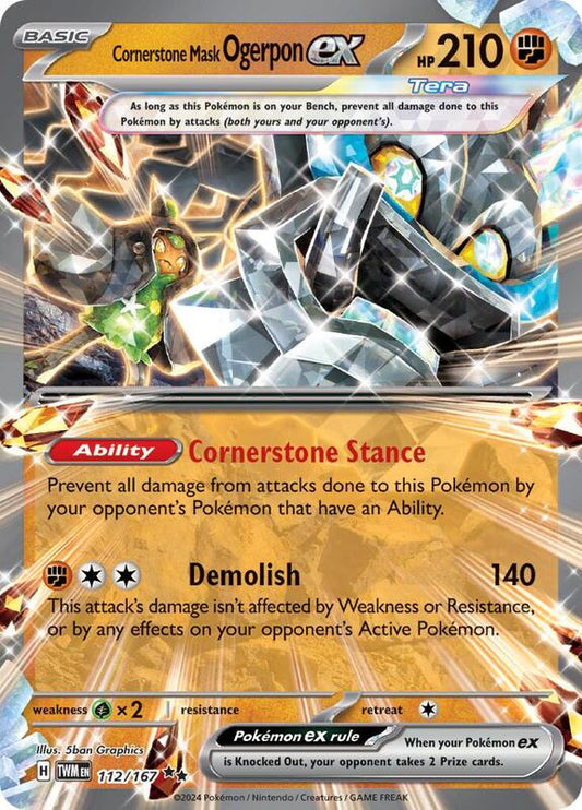 Cornerstone Mask Ogerpon ex - 112/167 - Holofoil 112/167 Twilight Masquerade | Double Rare Pokemon Card