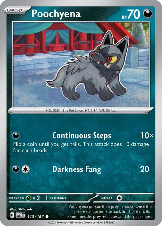 Poochyena - Reverse Holofoil 113/167 Twilight Masquerade | Common Pokemon Card