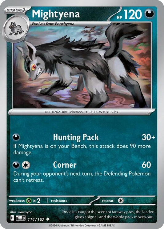 Mightyena - Reverse Holofoil 114/167 Twilight Masquerade | Uncommon Pokemon Card