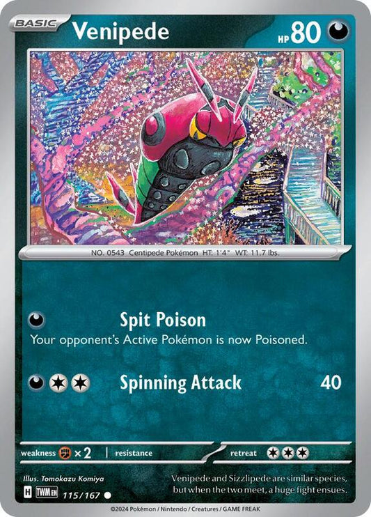 Venipede - Normal 115/167 Twilight Masquerade | Common Pokemon Card