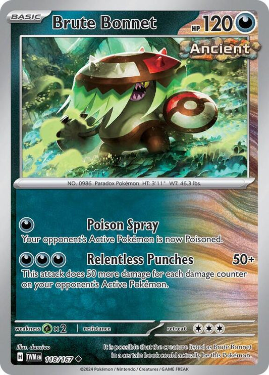 Brute Bonnet - Normal 118/167 Twilight Masquerade | Uncommon Pokemon Card