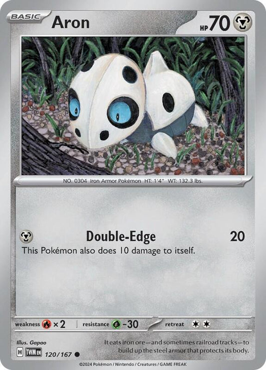 Aron - Reverse Holofoil 120/167 Twilight Masquerade | Common Pokemon Card