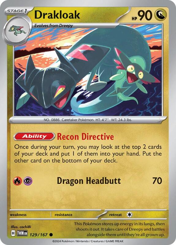 Drakloak - Normal 129/167 Twilight Masquerade | Common Pokemon Card