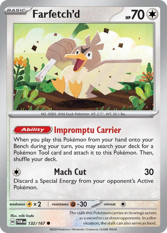 Farfetch'd - Reverse Holofoil 132/167 Twilight Masquerade | Common Pokemon Card
