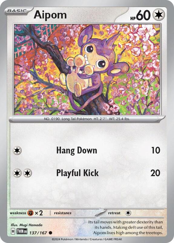 Aipom - Normal 137/167 Twilight Masquerade | Common Pokemon Card