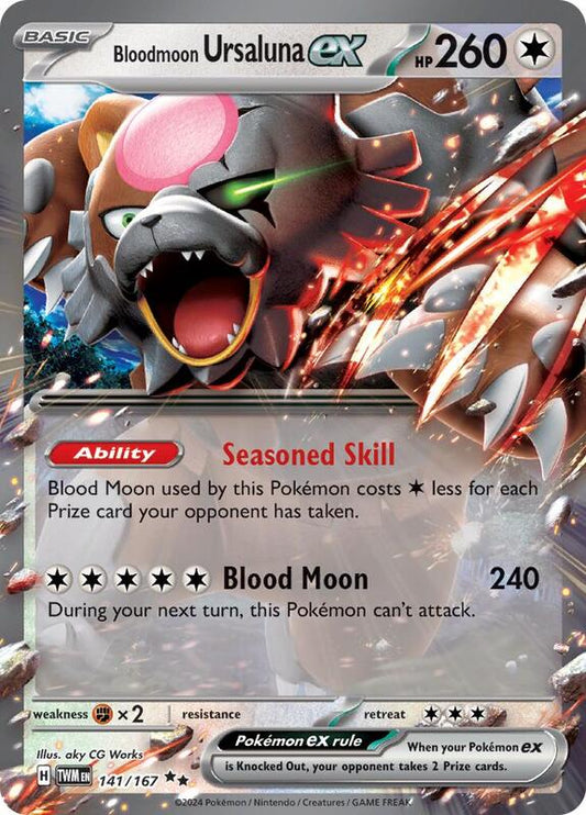 Bloodmoon Ursaluna ex - 141/167 - Holofoil 141/167 Twilight Masquerade | Double Rare Pokemon Card