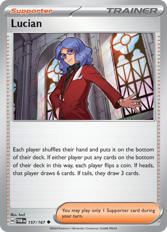Lucian - 157/167 - Reverse Holofoil 157/167 Twilight Masquerade | Uncommon Trainer Card
