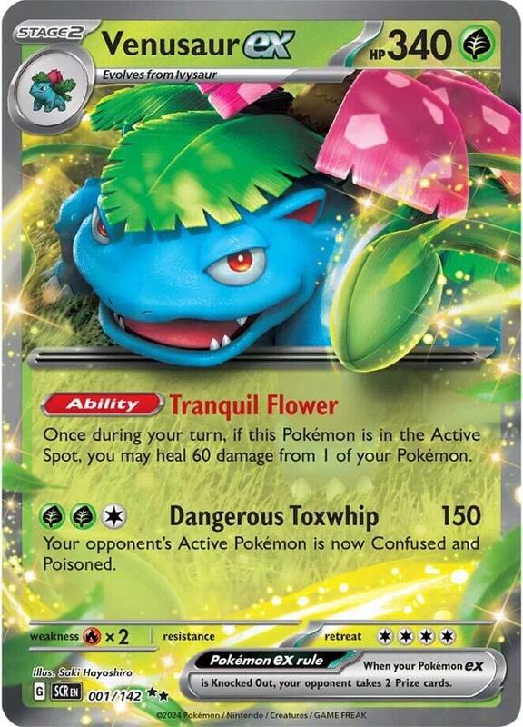 Venusaur ex - Holofoil 001/142 Stellar Crown | Double Rare Pokemon Card
