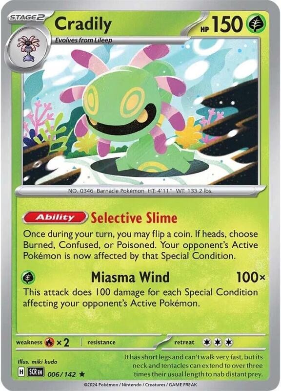 Cradily - Holofoil 006/142 Stellar Crown | Rare Pokemon Card
