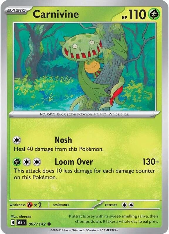 Carnivine - Reverse Holofoil 007/142 Stellar Crown | Common Pokemon Card