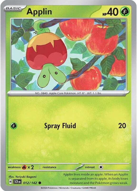 Applin - Normal 012/142 Stellar Crown | Common Pokemon Card