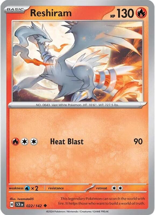 Reshiram - Normal 022/142 Stellar Crown | Uncommon Pokemon Card