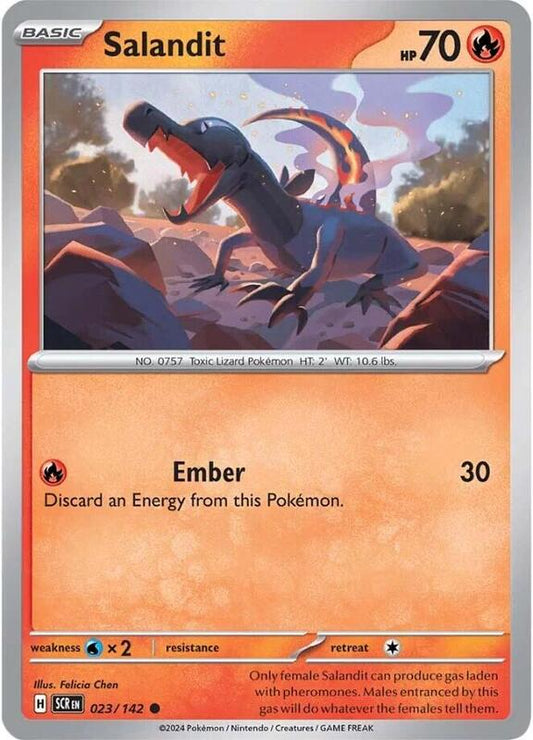 Salandit - Reverse Holofoil 023/142 Stellar Crown | Common Pokemon Card