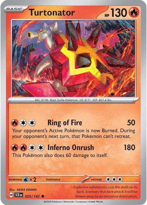 Turtonator - 025/142 - Reverse Holofoil 025/142 Stellar Crown | Common Pokemon Card