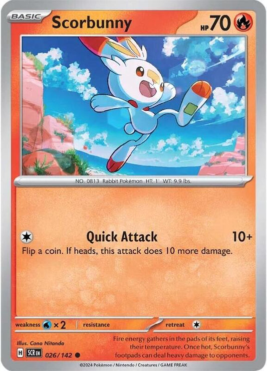 Scorbunny - Reverse Holofoil 026/142 Stellar Crown | Common Pokemon Card