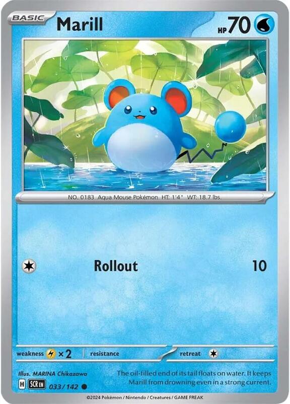 Marill - Normal 033/142 Stellar Crown | Common Pokemon Card