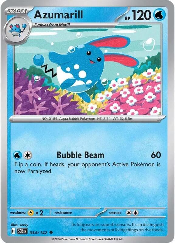 Azumarill - Normal 034/142 Stellar Crown | Uncommon Pokemon Card