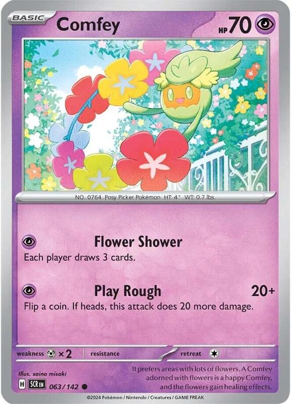 Comfey - Reverse Holofoil 063/142 Stellar Crown | Common Pokemon Card