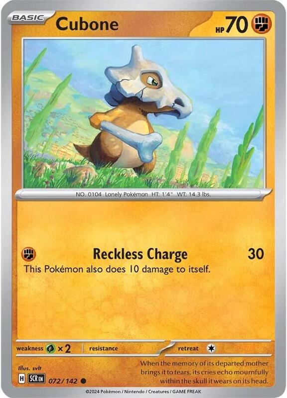 Cubone - Normal 072/142 Stellar Crown | Common Pokemon Card