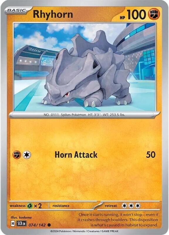 Rhyhorn - Normal 074/142 Stellar Crown | Common Pokemon Card
