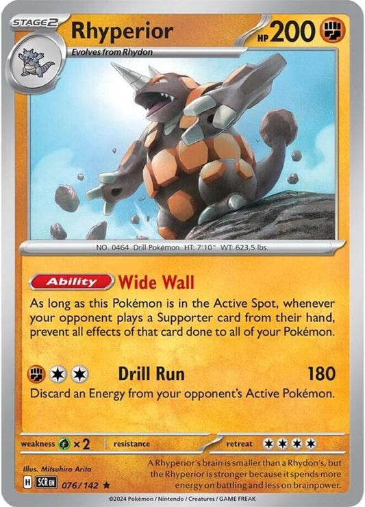 Rhyperior - Holofoil 076/142 Stellar Crown | Rare Pokemon Card