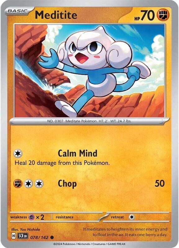 Meditite - 078/142 - Normal 078/142 Stellar Crown | Common Pokemon Card