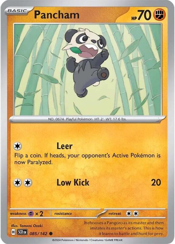 Pancham - Reverse Holofoil 085/142 Stellar Crown | Common Pokemon Card