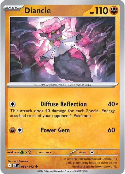 Diancie - Reverse Holofoil 086/142 Stellar Crown | Uncommon Pokemon Card