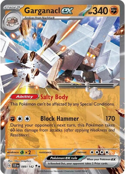 Garganacl ex - Holofoil 089/142 Stellar Crown | Double Rare Pokemon Card