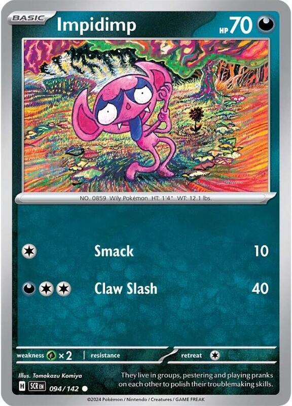 Impidimp - Reverse Holofoil 094/142 Stellar Crown | Common Pokemon Card