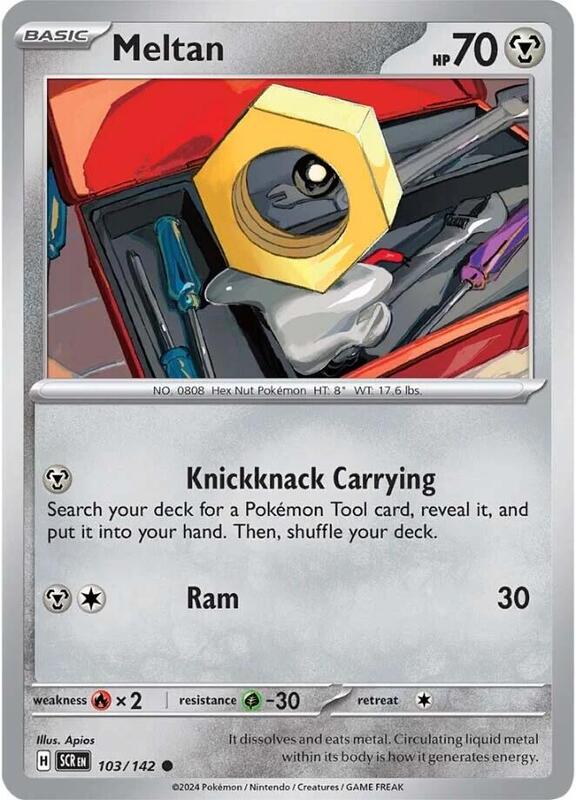 Meltan - 103/142 - Reverse Holofoil 103/142 Stellar Crown | Common Pokemon Card